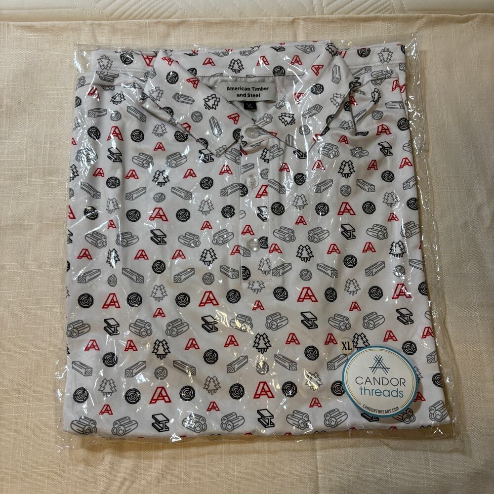 Candor Threads American Timber and Steel Shirt Mens XL Lumber Print Button Down